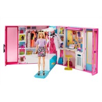 Barbie álom öltözőszoba szennyes ledobóval és babával
