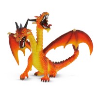Bullyland kétfejű sárkány narancssárga játékfigura